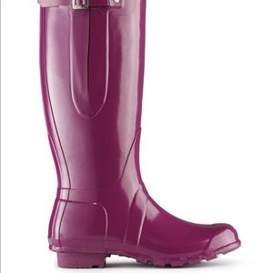 Hunter Rain boots glossy magenta
